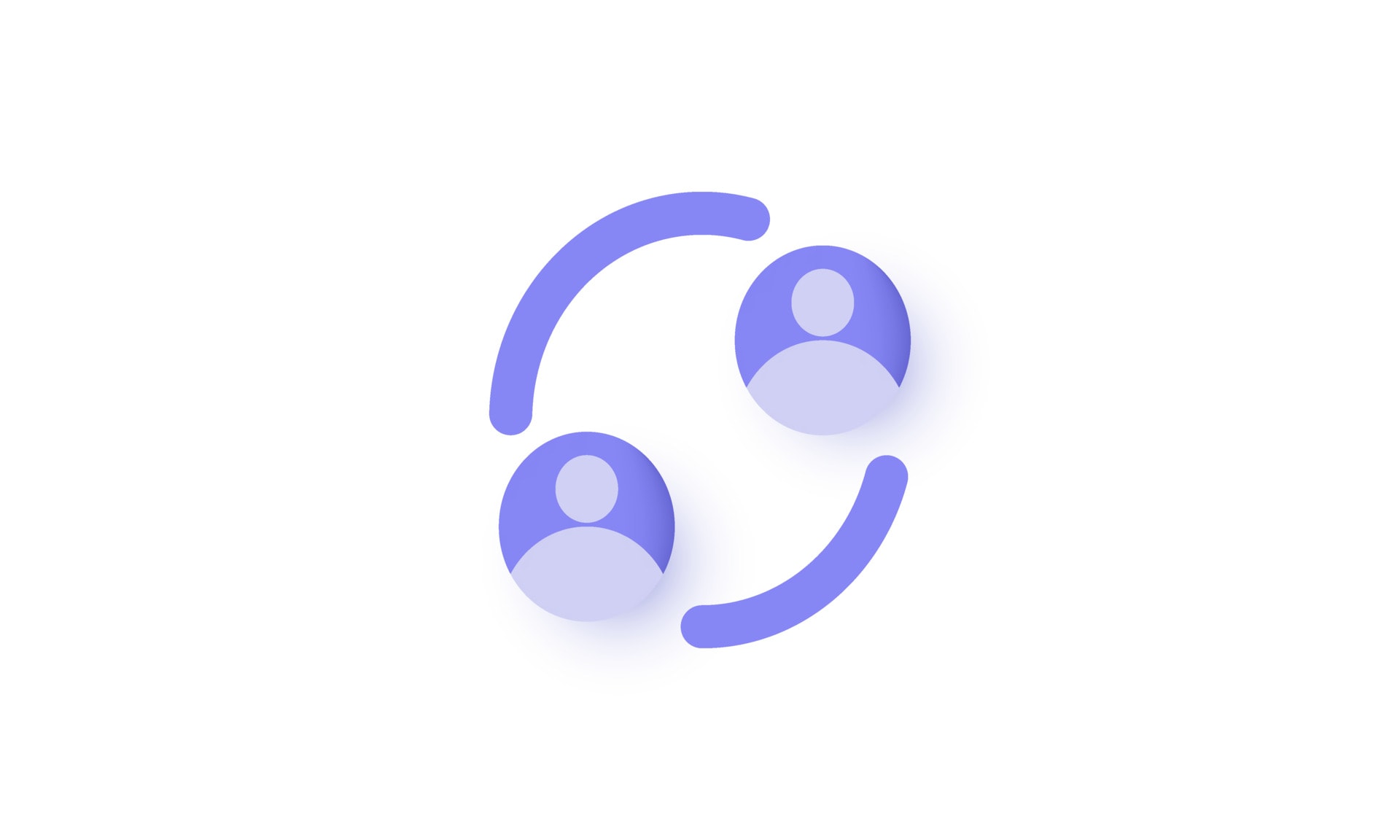 3d vector of 2 purple user icons in exchange - to portray promotion and account management between your neighborhood girls and clients.